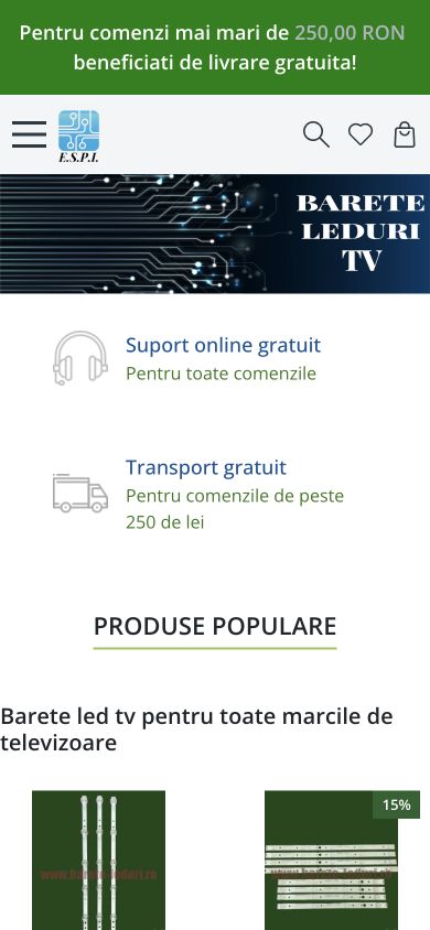 barete-leduri.ro — captură a site-ului pe mobil
