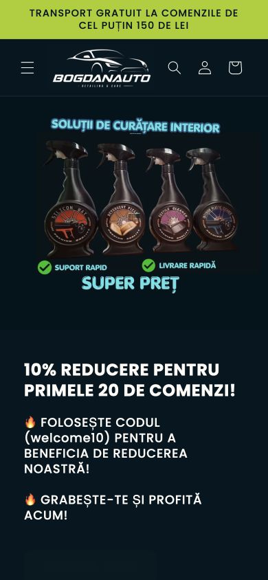 bogdanauto.ro — captură a site-ului pe mobil