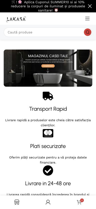 LAKASA.RO — captură a site-ului pe mobil