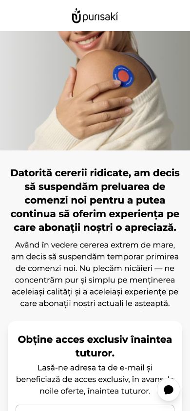 Purisaki Funnel — captură a site-ului pe mobil