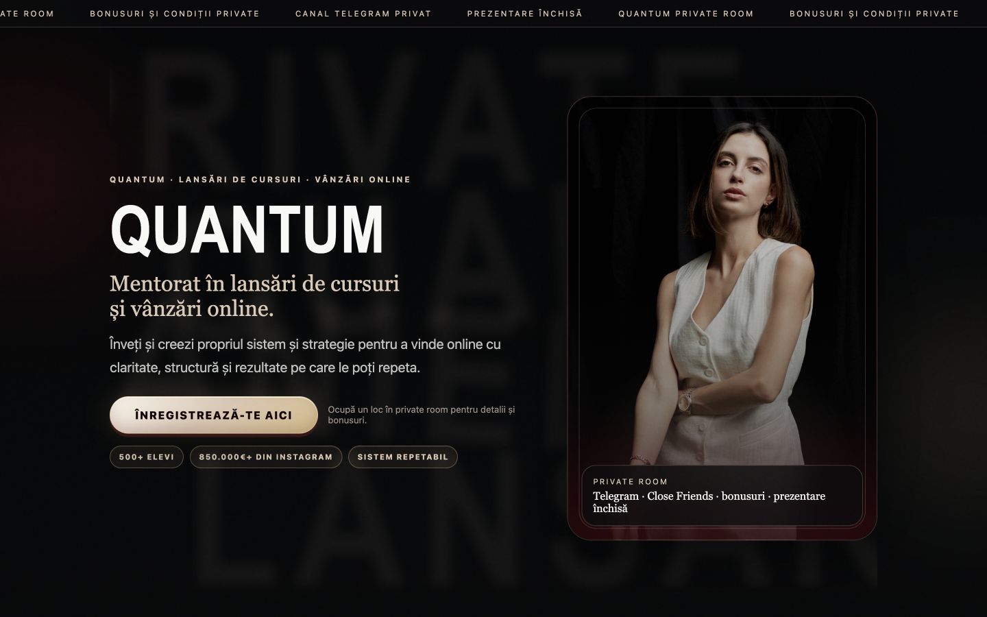QUANTUM Launch Page — preview proiect