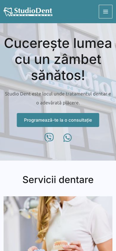studiodent.md — captură a site-ului pe mobil