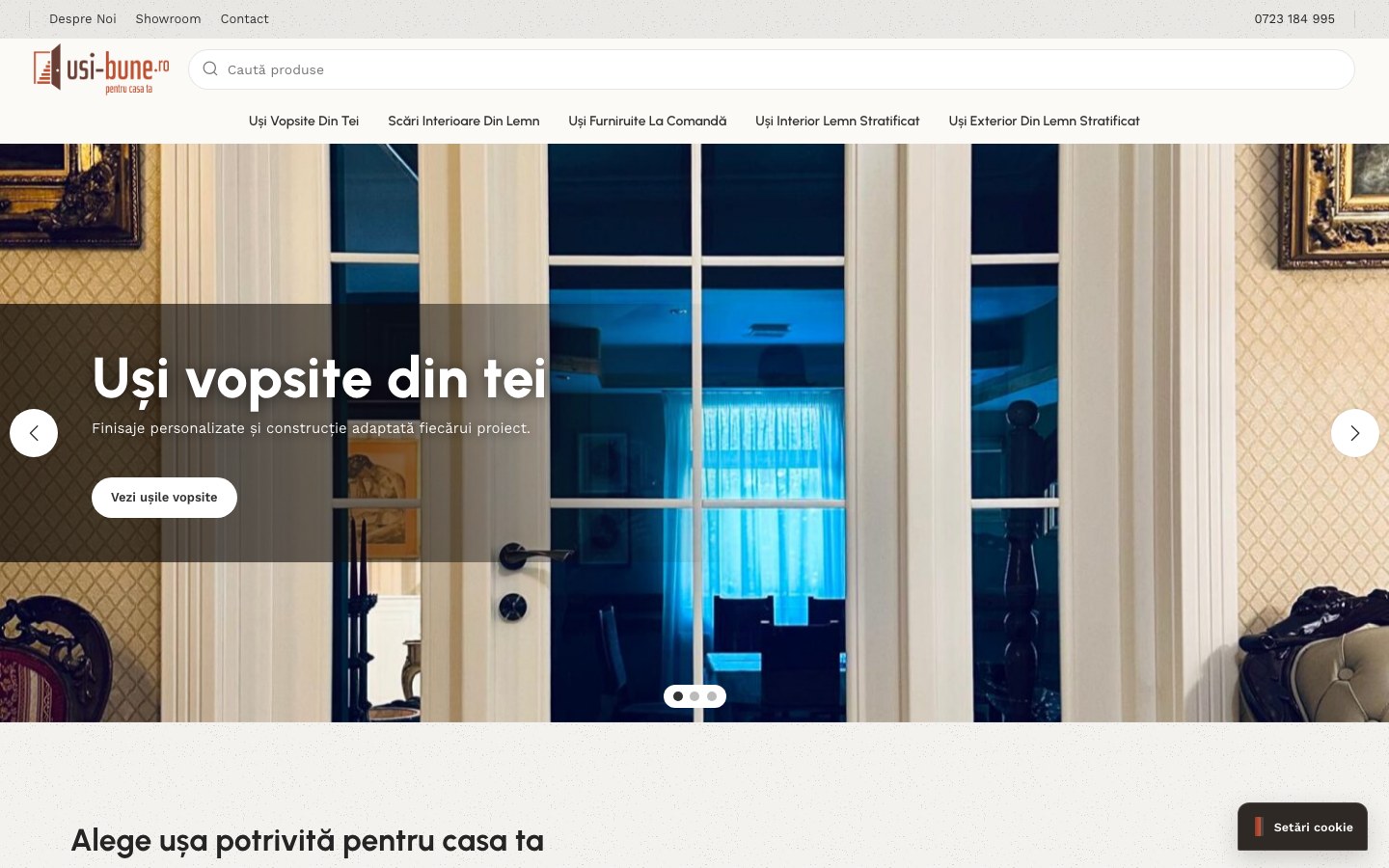 Uși Bune — captură a site-ului pe desktop
